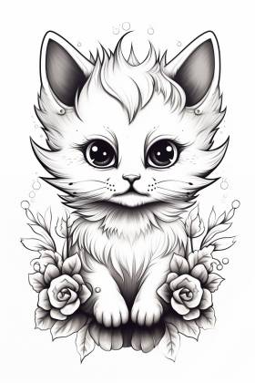 Beispiel Tattoodrift Tattoo: Kätzchen