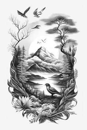 Beispiel Tattoodrift Tattoo: Natur