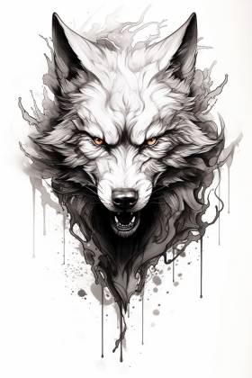 Beispiel Tattoodrift Tattoo: Wolf
